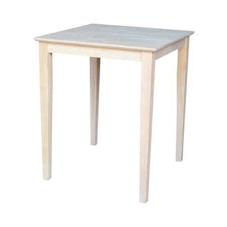 International Concepts Square Solid Wood Top Table, Unfinished, 30 W, 30 L, 36 in H, Wood, Unfinished K-3030-36S